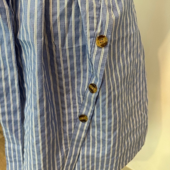 Zaful Striped blue and white L dress tunic top straps  and belt EUC - Picture 3 of 12